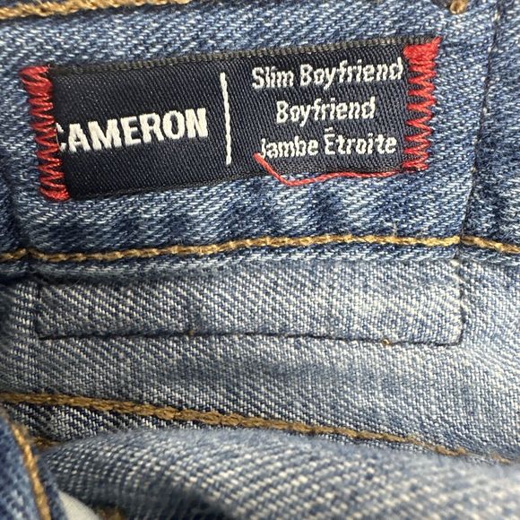 True Religion Cameron‎ Slim Boyfriend Patch Jeans Womens 29 Studded Distressed - Picture 12 of 16